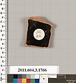 Terracotta fragment of a kylix: Band cup (drinking cup), Terracotta, Greek, Attic