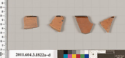 Terracotta rim fragments of kylikes: Lip cup (drinking cup), Terracotta, Greek, Attic