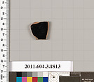 Terracotta fragment of a kylix: Lip cup (drinking cup), Terracotta, Greek, Attic