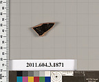 Terracotta fragment of a kylix: Band or lip cup (drinking cup), Terracotta, Greek, Attic