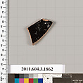 Terracotta fragment of a kylix: Lip cup (drinking cup), Terracotta, Greek, Attic
