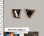 Terracotta fragments of kylikes: Band or lip cups (drinking cups), Terracotta, Greek, Attic
