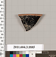 Terracotta rim fragment of an open shape, Terracotta, Greek, Attic