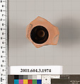 Terracotta fragment of a kylix (drinking cup), Terracotta, Greek, Attic