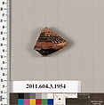 Terracotta fragment of a kylix (drinking cup), Terracotta, Greek, Attic
