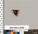 Terracotta fragment of a kylix (drinking cup) or a skyphos (deep drinking cup)?, Terracotta, Greek, Attic