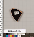 Terracotta fragment of a kylix (drinking cup) or a skyphos (deep drinking cup)?, Terracotta, Greek, Attic