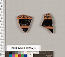 Terracotta fragments of a kylix (drinking cup) or a skyphos (deep drinking cup)?, Terracotta, Greek, Attic