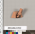 Terracotta fragment of a kylix (drinking cup) or a skyphos (deep drinking cup)?, Terracotta, Greek, Attic