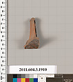Terracotta fragment of a kylix (drinking cup) or a skyphos (deep drinking cup)?, Terracotta, Greek, Attic
