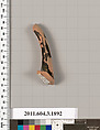 Terracotta fragment of a kylix (drinking cup) or a skyphos (deep drinking cup)?, Terracotta, Greek, Attic