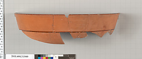 Terracotta fragment of a kylix: Band or lip cup (drinking cup), Terracotta, Greek, Attic