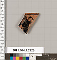Terracotta rim fragment of a kylix (drinking cup), Terracotta, Greek, Attic