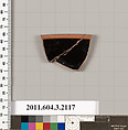 Terracotta rim fragment of a kylix (drinking cup), Terracotta, Greek, Attic