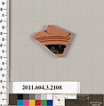 Terracotta fragment of a kylix (drinking cup), Terracotta, Greek, Attic