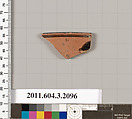 Terracotta rim fragment of a kylix (drinking cup), Terracotta, Greek, Attic