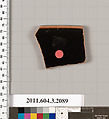 Terracotta rim fragment of a kylix (drinking cup), Terracotta, Greek, Attic