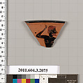Terracotta rim fragment of a kylix (drinking cup), Terracotta, Greek, Attic