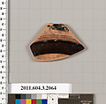 Terracotta fragment of a kylix (drinking cup), Terracotta, Greek, Attic