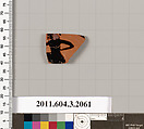 Terracotta fragment of a kylix (drinking cup), Terracotta, Greek, Attic