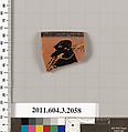Terracotta rim fragment of a kylix (drinking cup), Terracotta, Greek, Attic