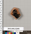 Terracotta fragment of a kylix (drinking cup), Terracotta, Greek, Attic