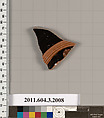 Terracotta fragment of a kylix (drinking cup), Terracotta, Greek, Attic
