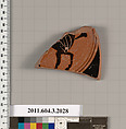 Terracotta fragment of a kylix (drinking cup), Terracotta, Greek, Attic