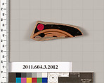 Terracotta fragment of a kylix (drinking cup), Terracotta, Greek, Attic