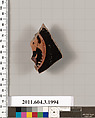 Terracotta fragment of a kylix (drinking cup), Terracotta, Greek, Attic