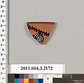 Terracotta rim fragment of a kylix (drinking cup), Terracotta, Greek, Attic