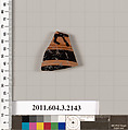 Terracotta fragment of a kylix (drinking cup), Terracotta, Greek, Attic