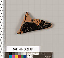 Terracotta fragment of a kylix (drinking cup), Terracotta, Greek, Attic