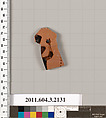 Terracotta fragment of a kylix (drinking cup), Terracotta, Greek, Attic