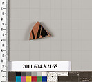 Terracotta fragment of a kylix (drinking cup), Terracotta, Greek, Attic