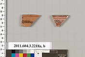 Terracotta rim fragments of kylikes (drinking cups), Terracotta, Greek, Attic