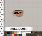 Terracotta rim fragment of a kylix (drinking cup), Terracotta, Greek, Attic