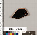 Terracotta rim fragment of a kylix (drinking cup), Terracotta, Greek, Attic