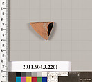 Terracotta fragment of a kylix (drinking cup), Terracotta, Greek, Attic