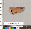 Terracotta rim fragment of a kylix (drinking cup), Terracotta, Greek, Attic