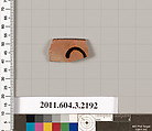 Terracotta rim fragment of a kylix (drinking cup), Terracotta, Greek, Attic