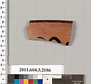 Terracotta rim fragment of a kylix (drinking cup), Terracotta, Greek, Attic