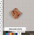 Terracotta rim fragment of a kylix (drinking cup), Terracotta, Greek, Attic
