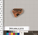 Terracotta rim fragment of a kylix (drinking cup), Terracotta, Greek, Attic