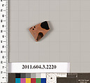 Terracotta fragment of a kylix (drinking cup), Terracotta, Greek, Attic