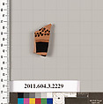 Terracotta fragment of a kylix (drinking cup), Terracotta, Greek, Attic