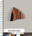 Terracotta fragment of a kylix (drinking cup), Terracotta, Greek, Attic