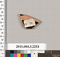 Terracotta fragment of a kylix (drinking cup), Terracotta, Greek, Attic