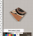 Terracotta fragment of a kylix: eye-cup (drinking cup), Terracotta, Greek, Attic