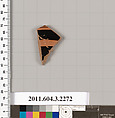 Terracotta fragment of a kylix (drinking cup), Terracotta, Greek, Attic